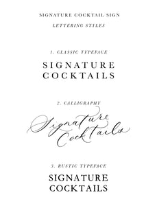 Watercolour Signature Cocktail Sign
